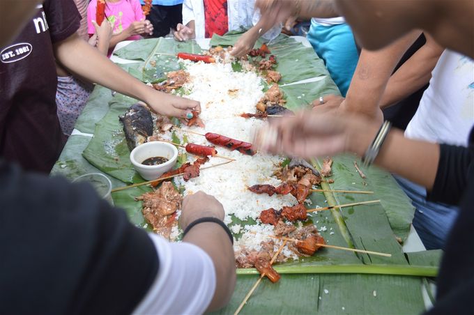 A boodle fight I attended soon after I arrived in 2017.